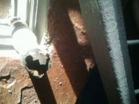 Оцинкованный стояк гоячей воды в перекрытии (не тек, но чтобы было бы если его шевельнуть)